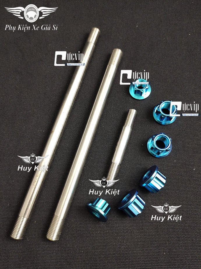 Cốt Trục Bánh Xe Trước Sau Và Cốt Trục Phuộc Giữa Kèm Tán Titan Thật GR5 Cho Exciter 135 (2011 - 2014) MS4187
