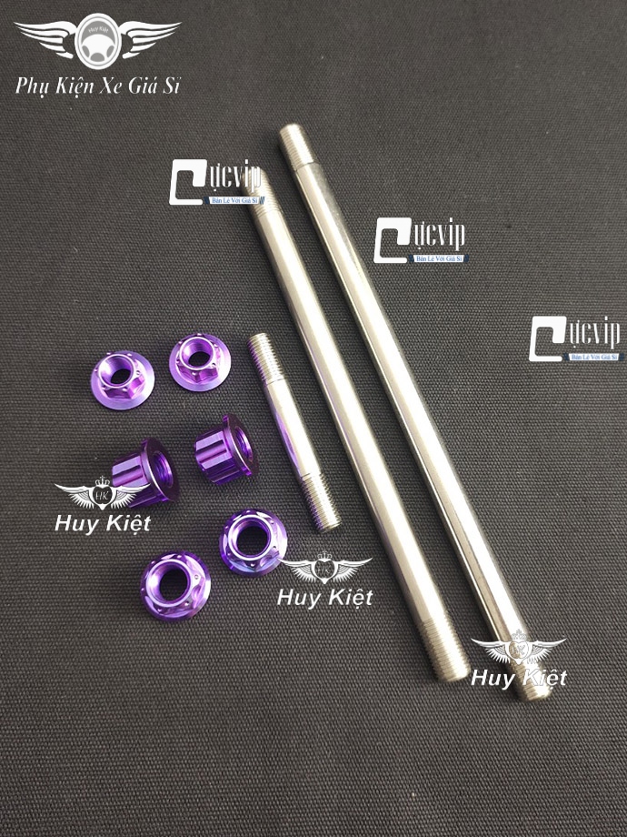 Cốt Trục Bánh Xe Trước Sau Và Cốt Trục Phuộc Giữa Kèm Tán Titan Thật GR5 Cho Exciter 135 (2011 - 2014) MS4187