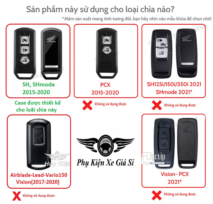 Bọc Chìa Khóa Smarkey SH 2015 - 2020, SH Mode 2015 - 2020 MS4232