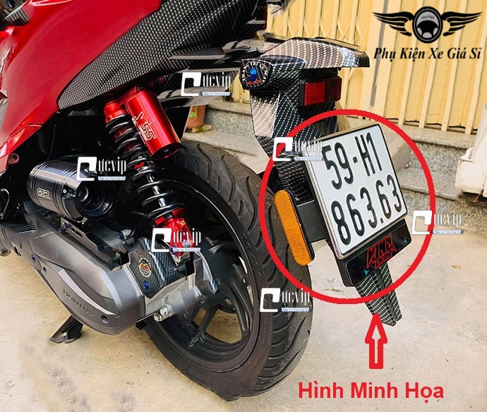 Pat Biển Số Xe Máy Kèm Mắt Mèo Gắn Mọi Loại Xe MS4415