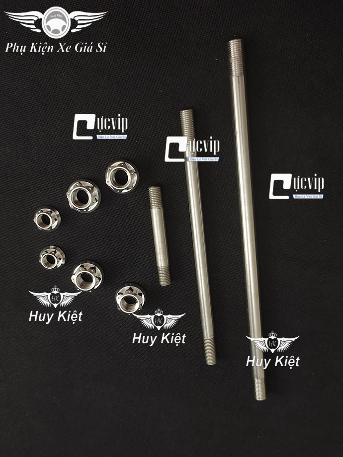 Combo Cốt Trục Bánh Xe Trước Sau Và Cốt Phuộc Kèm Tán Salaya Đầu Hở Cho Exciter 135 (2011 - 2014) MS4516