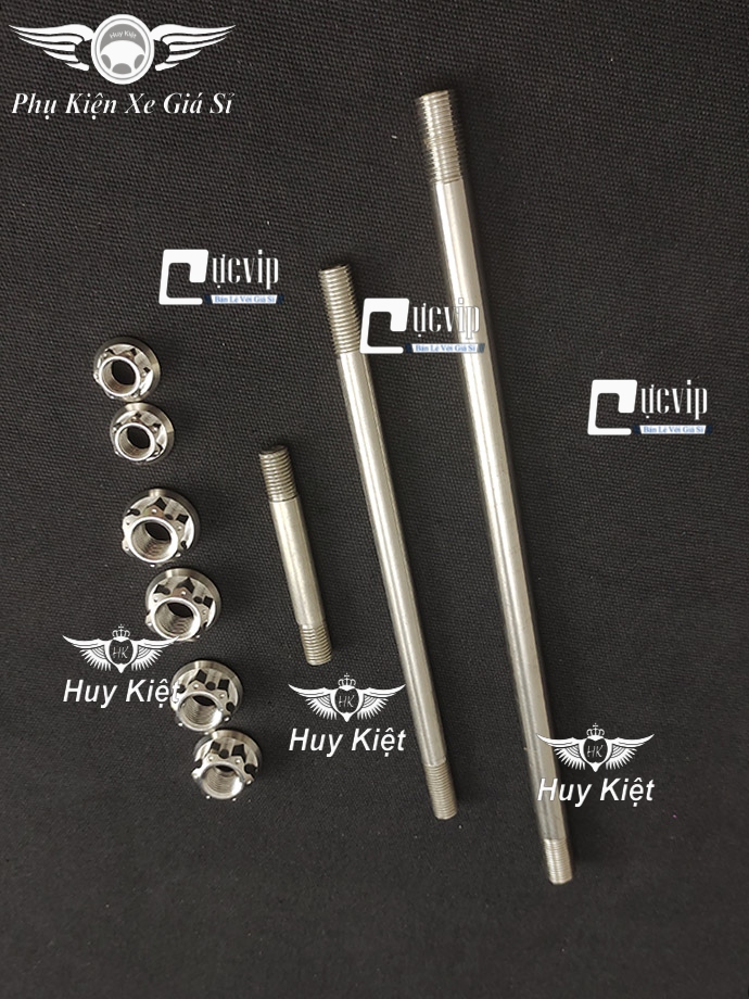 Combo Cốt Trục Bánh Xe Trước Sau Và Cốt Phuộc Kèm Tán Salaya Đầu Hở Cho Exciter 135 (2011 - 2014) MS4516