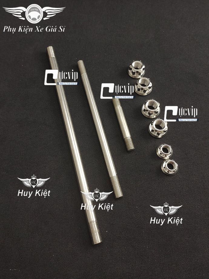 Combo Cốt Trục Bánh Xe Trước Sau Và Cốt Phuộc Kèm Tán Salaya Đầu Hở Cho Exciter 135 (2011 - 2014) MS4516