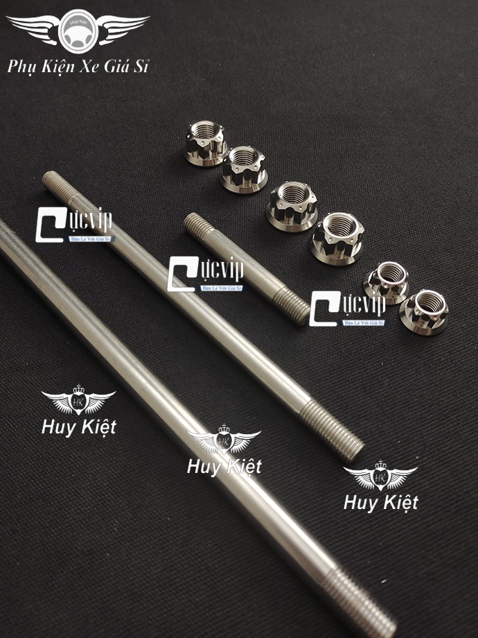 Combo Cốt Trục Bánh Xe Trước Sau Và Cốt Phuộc Kèm Tán Salaya Đầu Hở Cho Exciter 135 (2011 - 2014) MS4516
