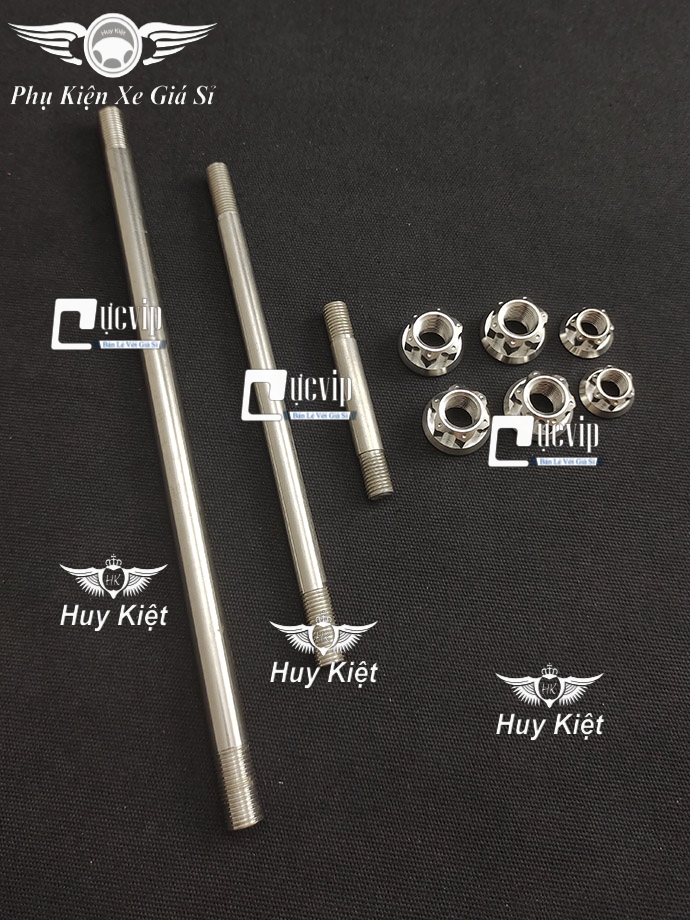 Combo Cốt Trục Bánh Xe Trước Sau Và Cốt Phuộc Kèm Tán Salaya Đầu Hở Cho Exciter 135 (2011 - 2014) MS4516