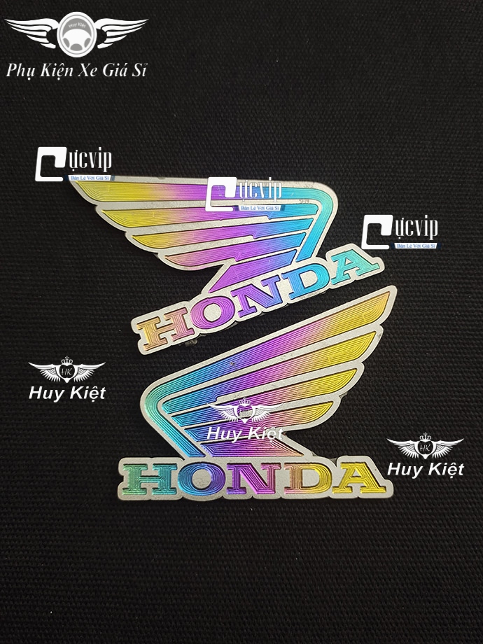 Combo 2 Tem Logo Cánh Chim Honda Titan Lớn Sẵn Keo Dán 3m Mặt Sau MS4545