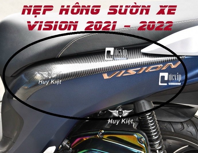 Nẹp Hông Sườn Xe Vision 2021 - 2022 Sơn Carbon Hàng Cao Cấp MS4718