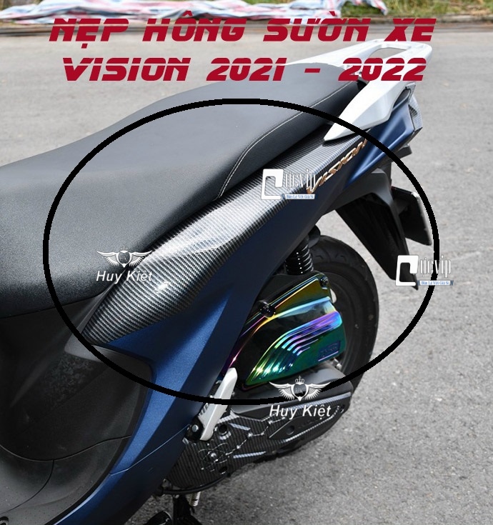 Nẹp Hông Sườn Xe Vision 2021 - 2022 Sơn Carbon Hàng Cao Cấp MS4718