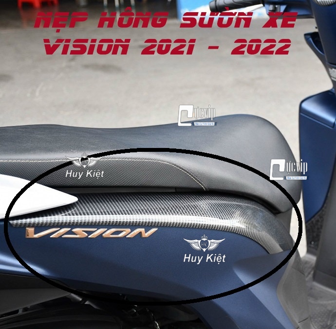 Nẹp Hông Sườn Xe Vision 2021 - 2022 Sơn Carbon Hàng Cao Cấp MS4718