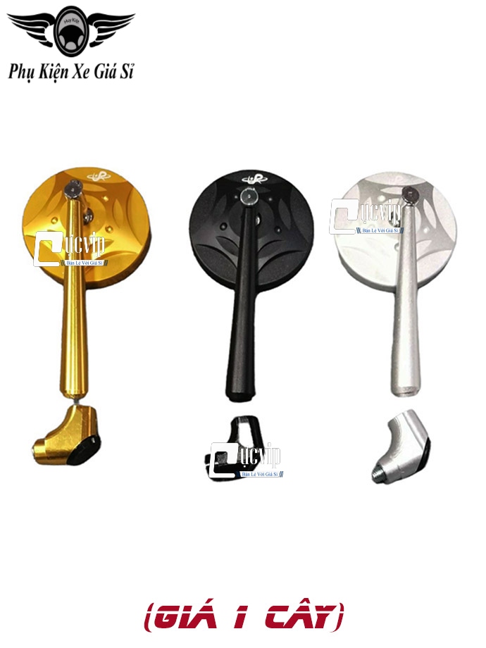 Kính Gương Chiếu Hậu Trái Tròn Salaya Chân 3D Nhôm CNC Gắn Cho Mọi Dòng Xe (1 Cây) MS4774