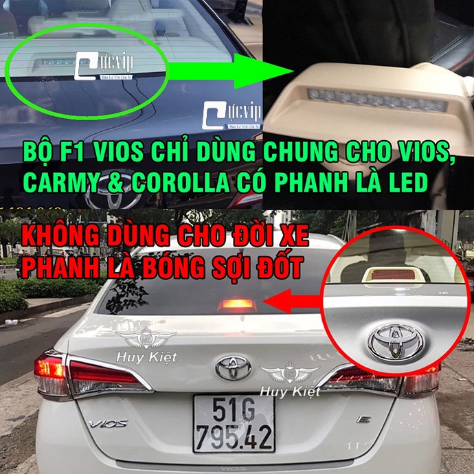 TOYOTA - Mạch Tạo Chớp Nháy F1 Cho Đèn Phanh LED Trên Cao Vios, Camry, Corolla Altis Sẵn Giắc Zin MS4783