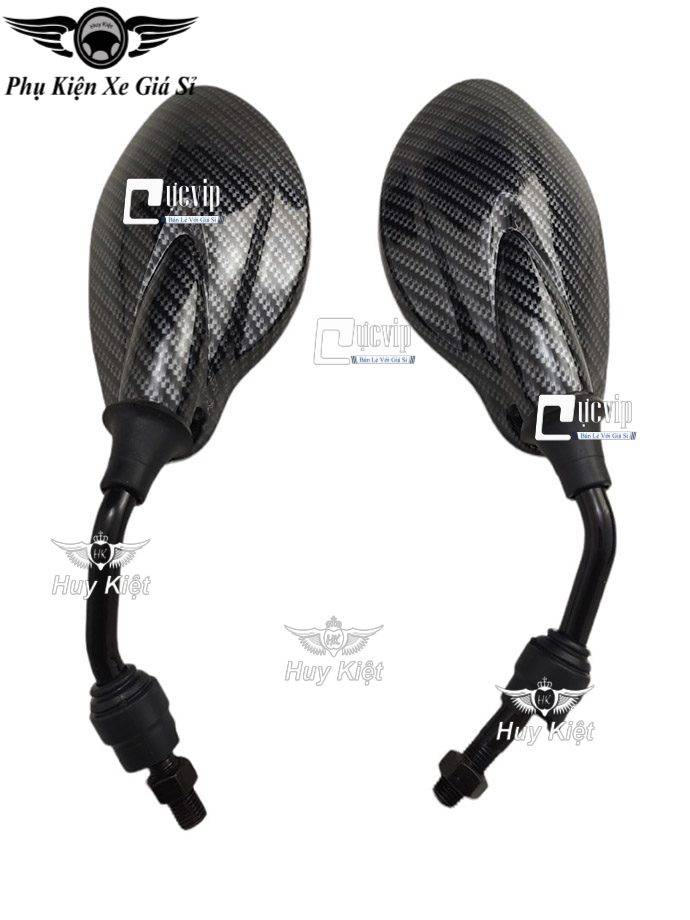Cặp Kính Gương Chiếu Hậu Yaz Carbon Gắn Tất Cả Dòng Xe Yamaha Chân Kính 10Ly MS4832 