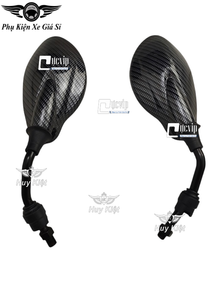 Cặp Kính Gương Chiếu Hậu Yaz Carbon Gắn Tất Cả Dòng Xe Yamaha Chân Kính 10Ly MS4832 