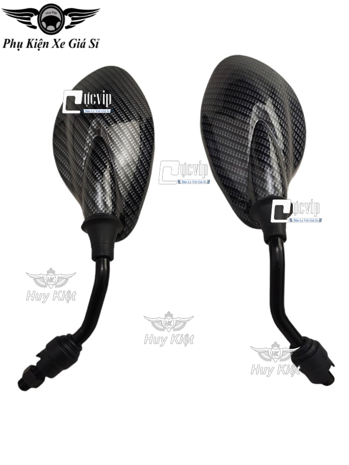 Cặp Kính Gương Chiếu Hậu Yaz Carbon Gắn Tất Cả Dòng Xe Yamaha Chân Kính 10Ly MS4832 