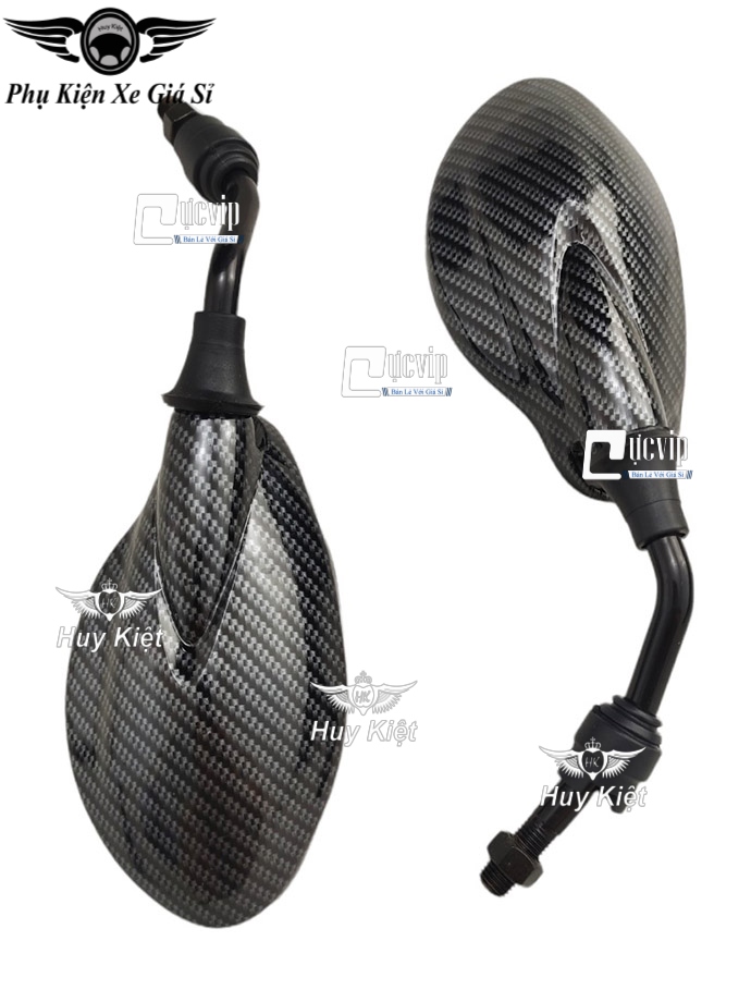 Cặp Kính Gương Chiếu Hậu Yaz Carbon Gắn Tất Cả Dòng Xe Yamaha Chân Kính 10Ly MS4832 