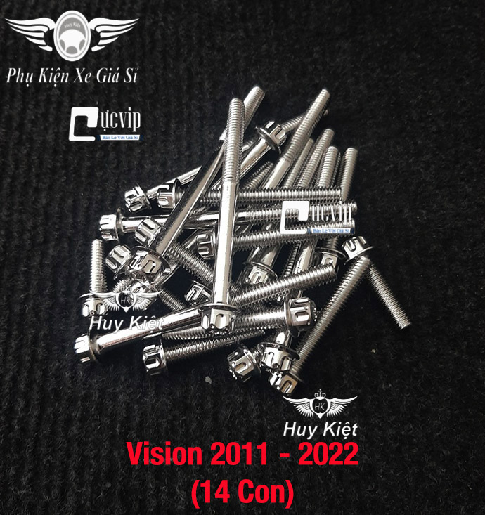 Bộ Ốc Lốc Máy Salaya Inox 304 Cho Vision 2011 - 2022 (14 Con) MS4904