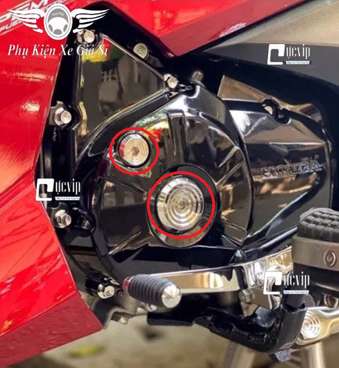 	Cặp Nút Đề, Ốc Mâm Lửa Salaya Thái Inox 304 Nguyên Khối Cho Dòng Xe Honda, Yamaha MS5174