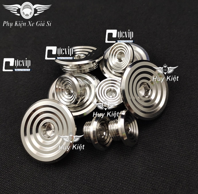 	Cặp Nút Đề, Ốc Mâm Lửa Salaya Thái Inox 304 Nguyên Khối Cho Dòng Xe Honda, Yamaha MS5174