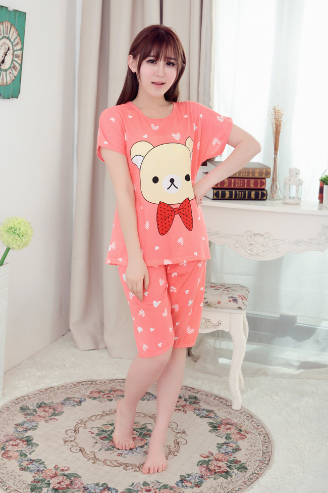 kiểu đồ bộ thun mặc ở nhà gấu nơ