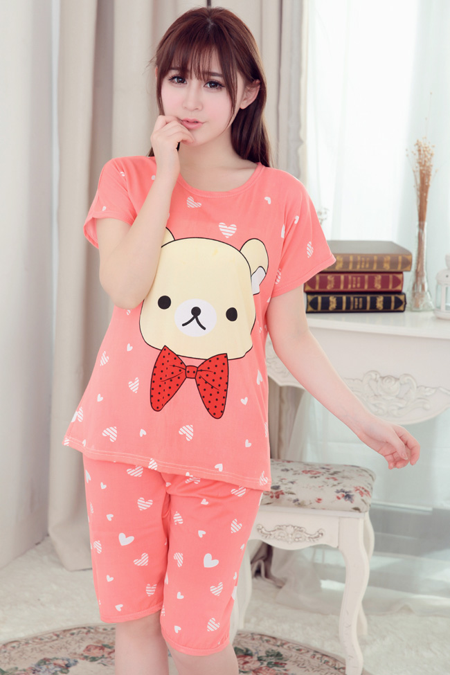 kiểu đồ bộ thun mặc ở nhà gấu nơ