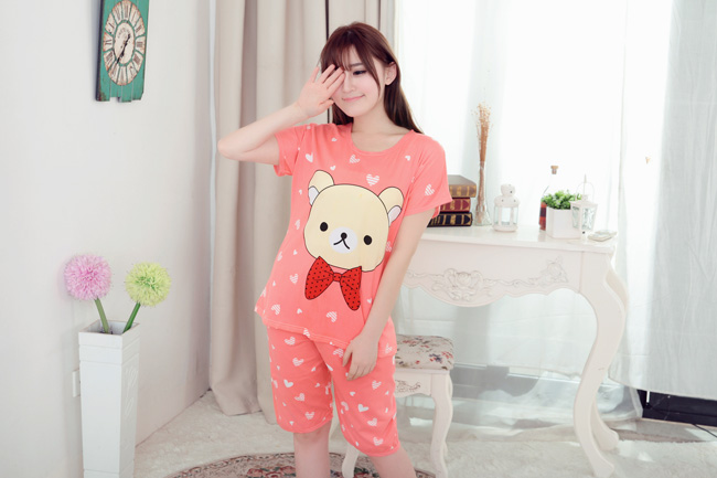 kiểu đồ bộ thun mặc ở nhà gấu nơ
