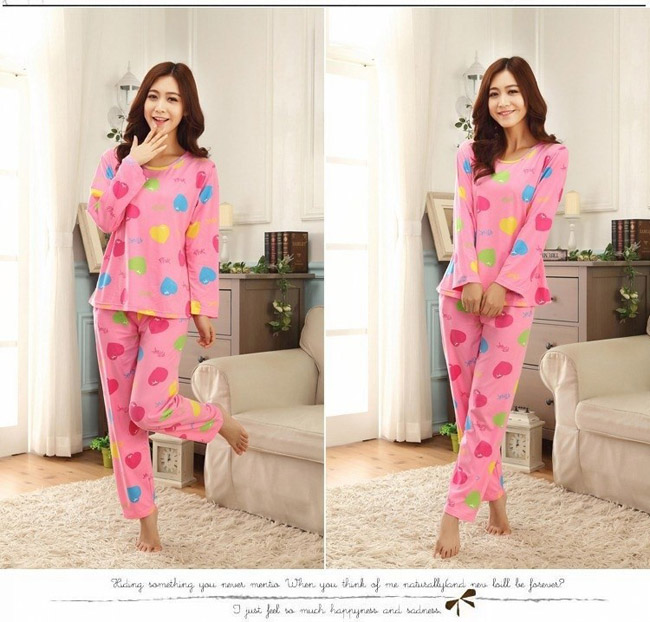 Bộ Đồ Nữ Mặc Nhà Họa Tiết Tim Bộ Đồ Nữ Mặc Nhà Họa Tiết Tim