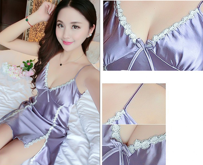 Áo Ngủ Quyến Rũ (Có Mút Ngực) MS1083 Tím