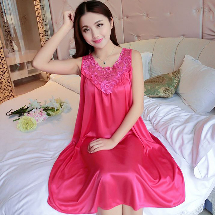 Váy Ngủ Dễ Thương Giá Rẽ MS1111 Hồng Sen