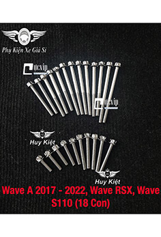 Bộ Ốc Lốc Máy Salaya Inox 304 Cho Wave A 2017 - 2022, Wave RSX, Wave S110 (18 Con) MS4905