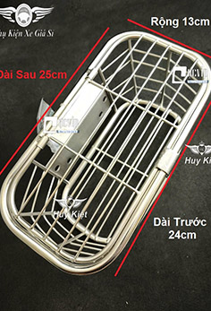 Rổ [Inox] [Inox Sơn Tỉnh Điện Đen] Scoopy 110 (2016 - 2025) Tặng Kèm Ốc MS6674