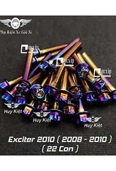 Bộ Ốc Lốc Máy Salaya Inox 304 Xi Titan Đúc Đặc Cho Exciter 2010 (2006 - 2010) (22 Con) MS5185